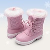 image:imageDREAM PAIRS Cozy Kids Snow Boots Warm amp WaterResistant Winter Boots with Faux Fur for AllDay Play NonSlip Mid Calf BootsPink