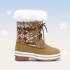 image:imageDREAM PAIRS Cozy Kids Snow Boots Warm amp WaterResistant Winter Boots with Faux Fur for AllDay Play NonSlip Mid Calf BootsTanWhite