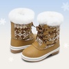 image:imageDREAM PAIRS Cozy Kids Snow Boots Warm amp WaterResistant Winter Boots with Faux Fur for AllDay Play NonSlip Mid Calf BootsTanWhite