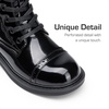 image:imageDREAM PAIRS Girls Boys Combat Ankle Boots Side Zipper Shoes with Lace Up for ToddlerLittle KidBig KidAll Black