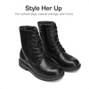 image:imageDREAM PAIRS Girls Boys Combat Ankle Boots Side Zipper Shoes with Lace Up for ToddlerLittle KidBig KidBlack