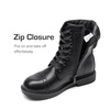 image:imageDREAM PAIRS Girls Boys Combat Ankle Boots Side Zipper Shoes with Lace Up for ToddlerLittle KidBig KidBlack