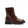 image:imageDREAM PAIRS Girls Boys Combat Ankle Boots Side Zipper Shoes with Lace Up for ToddlerLittle KidBig KidBrown