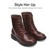 image:imageDREAM PAIRS Girls Boys Combat Ankle Boots Side Zipper Shoes with Lace Up for ToddlerLittle KidBig KidBrown