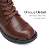 image:imageDREAM PAIRS Girls Boys Combat Ankle Boots Side Zipper Shoes with Lace Up for ToddlerLittle KidBig KidBrown