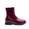 image:imageDREAM PAIRS Girls Boys Combat Ankle Boots Side Zipper Shoes with Lace Up for ToddlerLittle KidBig KidBurgundy