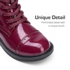 image:imageDREAM PAIRS Girls Boys Combat Ankle Boots Side Zipper Shoes with Lace Up for ToddlerLittle KidBig KidBurgundy