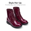 image:imageDREAM PAIRS Girls Boys Combat Ankle Boots Side Zipper Shoes with Lace Up for ToddlerLittle KidBig KidBurgundy