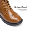image:imageDREAM PAIRS Girls Boys Combat Ankle Boots Side Zipper Shoes with Lace Up for ToddlerLittle KidBig KidTan