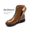 image:imageDREAM PAIRS Girls Boys Combat Ankle Boots Side Zipper Shoes with Lace Up for ToddlerLittle KidBig KidTan