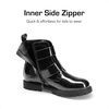 image:imageDREAM PAIRS Girls Boys Glitter Ankle Boots Side Zipper Combat Shoes with Buckles ToddlerLittle KidBig KidBlack