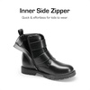 image:imageDREAM PAIRS Girls Boys Glitter Ankle Boots Side Zipper Combat Shoes with Buckles ToddlerLittle KidBig KidBlackpu