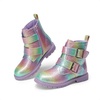 image:imageDREAM PAIRS Girls Boys Glitter Ankle Boots Side Zipper Combat Shoes with Buckles ToddlerLittle KidBig KidRainbow