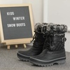 image:imageDREAM PAIRS Girls Boys Snow Boots WaterResistant Outdoor Warm Cozy AntiSlip Mid Calf Faux Fur Lining Winter Shoes for LittleBig KidsBlack