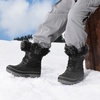 image:imageDREAM PAIRS Girls Boys Snow Boots WaterResistant Outdoor Warm Cozy AntiSlip Mid Calf Faux Fur Lining Winter Shoes for LittleBig KidsBlack