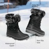 image:imageDREAM PAIRS Girls Boys Snow Boots WaterResistant Outdoor Warm Cozy AntiSlip Mid Calf Faux Fur Lining Winter Shoes for LittleBig KidsBlack