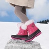 image:imageDREAM PAIRS Girls Boys Snow Boots WaterResistant Outdoor Warm Cozy AntiSlip Mid Calf Faux Fur Lining Winter Shoes for LittleBig KidsFuchsia
