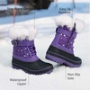 image:imageDREAM PAIRS Girls Boys Snow Boots WaterResistant Outdoor Warm Cozy AntiSlip Mid Calf Faux Fur Lining Winter Shoes for LittleBig KidsPurple
