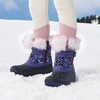 image:imageDREAM PAIRS Girls Boys Snow Boots WaterResistant Outdoor Warm Cozy AntiSlip Mid Calf Faux Fur Lining Winter Shoes for LittleBig KidsPurpleFuchsia