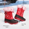 image:imageDREAM PAIRS Girls Boys Snow Boots WaterResistant Outdoor Warm Cozy AntiSlip Mid Calf Faux Fur Lining Winter Shoes for LittleBig KidsRedBlack