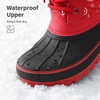 image:imageDREAM PAIRS Girls Boys Snow Boots WaterResistant Outdoor Warm Cozy AntiSlip Mid Calf Faux Fur Lining Winter Shoes for LittleBig KidsRedBlack
