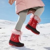 image:imageDREAM PAIRS Girls Boys Snow Boots WaterResistant Outdoor Warm Cozy AntiSlip Mid Calf Faux Fur Lining Winter Shoes for LittleBig KidsRedBlack