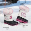 image:imageDREAM PAIRS Girls Boys Snow Boots WaterResistant Outdoor Warm Cozy AntiSlip Mid Calf Faux Fur Lining Winter Shoes for LittleBig KidsWhiteFuchsia