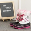 image:imageDREAM PAIRS Girls Boys Snow Boots WaterResistant Outdoor Warm Cozy AntiSlip Mid Calf Faux Fur Lining Winter Shoes for LittleBig KidsWhiteFuchsia