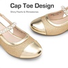image:imageDREAM PAIRS Girls Dress Shoes Slingback Heels Round Toe Pump for Little Big Kids Flower Party Wedding PrincessGold