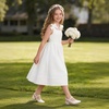image:imageDREAM PAIRS Girls Dress Shoes Slingback Heels Round Toe Pump for Little Big Kids Flower Party Wedding PrincessIvory