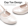 image:imageDREAM PAIRS Girls Dress Shoes Slingback Heels Round Toe Pump for Little Big Kids Flower Party Wedding PrincessIvory