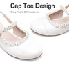 image:imageDREAM PAIRS Girls Dress Shoes Slingback Heels Round Toe Pump for Little Big Kids Flower Party Wedding PrincessWhitePearl