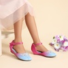 image:imageDREAM PAIRS Girls Dress Shoes Toddler Little Big Girls Heels Low Wedge Pumps with Pearls Rhinestone for Flower Girl Princess Wedding PartyBlueHot Pink