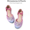 image:imageDREAM PAIRS Girls Dress Shoes Toddler Little Big Girls Heels Low Wedge Pumps with Pearls Rhinestone for Flower Girl Princess Wedding PartyBlueHot Pink