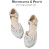 image:imageDREAM PAIRS Girls Dress Shoes Toddler Little Big Girls Heels Low Wedge Pumps with Pearls Rhinestone for Flower Girl Princess Wedding PartySilverglitter