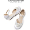 image:imageDREAM PAIRS Girls Dress Shoes Toddler Little Big Girls Heels Low Wedge Pumps with Pearls Rhinestone for Flower Girl Princess Wedding PartyWhite