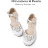 image:imageDREAM PAIRS Girls Dress Shoes Toddler Little Big Girls Heels Low Wedge Pumps with Pearls Rhinestone for Flower Girl Princess Wedding PartyWhite
