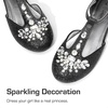 image:imageDREAM PAIRS Girls Mary Jane Dress Shoes Pearl TStrap Party Flower Wedding Princess Flats for Toddler Little Big KidBlack