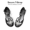 image:imageDREAM PAIRS Girls Mary Jane Dress Shoes Pearl TStrap Party Flower Wedding Princess Flats for Toddler Little Big KidBlack