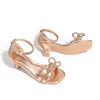 image:imageDREAM PAIRS Girls Sandals Ankle Strap Square Toe Low Heel Bow Flower Dress ShoesChampagnepu