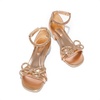 image:imageDREAM PAIRS Girls Sandals Ankle Strap Square Toe Low Heel Bow Flower Dress ShoesChampagnepu