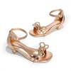 image:imageDREAM PAIRS Girls Sandals Ankle Strap Square Toe Low Heel Bow Flower Dress ShoesChampagnepu