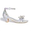 image:imageDREAM PAIRS Girls Sandals Ankle Strap Square Toe Low Heel Bow Flower Dress ShoesRainbowSilver