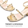 image:imageDREAM PAIRS Girls Sandals Low Heel Dress Pump Ankle Strap Two Strapped Bow Flower Wedding Party Shoes for Little KidBig KidGold
