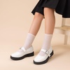 image:imageDREAM PAIRS Girls School Shoes Uniform Mary Jane Dress Platform Chunky Oxford Pumps with Bow for Toddler Little Big KidWhite