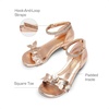 image:imageDREAM PAIRS Lace Up Low Heel Sandals for Girls Ankle Strap Dress Pump Strappy Gladiator Wedding Party Shoes for Little KidBig Kid