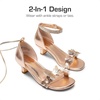 image:imageDREAM PAIRS Lace Up Low Heel Sandals for Girls Ankle Strap Dress Pump Strappy Gladiator Wedding Party Shoes for Little KidBig Kid
