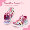 image:imageDREAM PAIRS Toddler Boys Girls Sport Sandals Cute Breathable Lightweight Outdoor Play Water Casual Closed Toe Hook and Loop for ToddlersLittleBig KidsPink