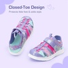 image:imageDREAM PAIRS Toddler Boys Girls Sport Sandals Cute Breathable Lightweight Outdoor Play Water Casual Closed Toe Hook and Loop for ToddlersLittleBig KidsPurple