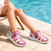 image:imageDREAM PAIRS Toddler Boys Girls Sport Sandals Cute Breathable Lightweight Outdoor Play Water Casual Closed Toe Hook and Loop for ToddlersLittleBig KidsPink
